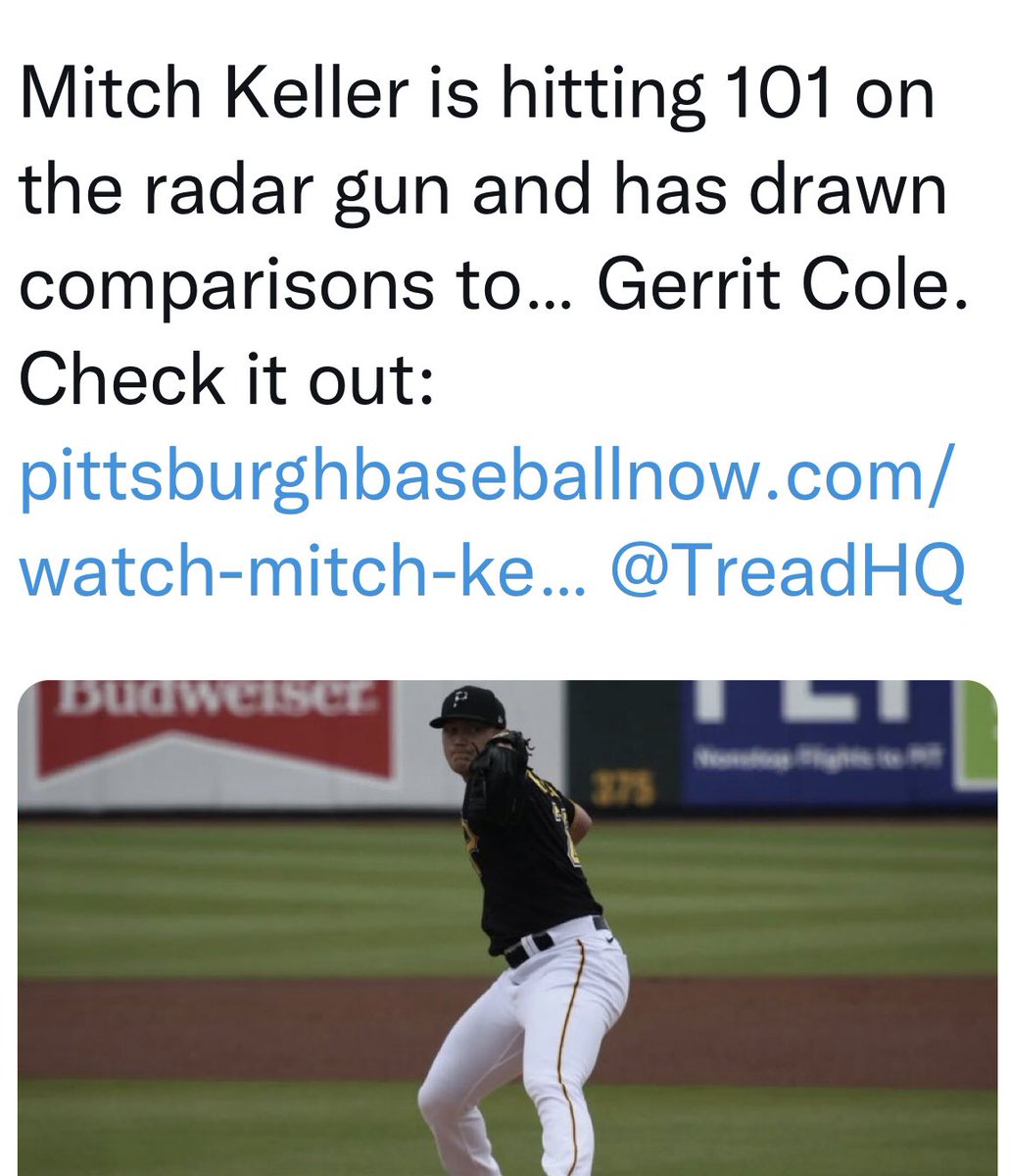 I’ve heard it all, this off-season. O’Neil Cruz is Aaron Judge and Now Mitch Keller is Gerrit Cole. WTF Pirates Twitter? https://t.co/OvOOwYihRj