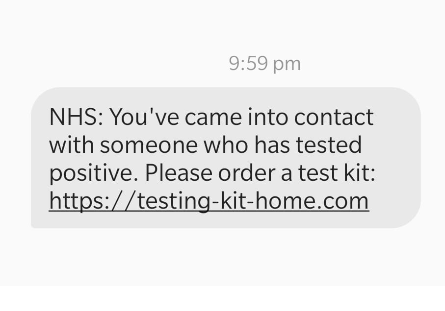 QualityNorfolk's tweet photo. #ScamAlert a colleague received this scam text. It links to a fake NHS branded site which collects card details, supposedly for £1.00 postage. Look out for poor English and web addresses other than .nhs The NHS will never take card details. @NorfolkCCTS @NorfolkSAB @NSCSLtd https://t.co/IkN3yne66h