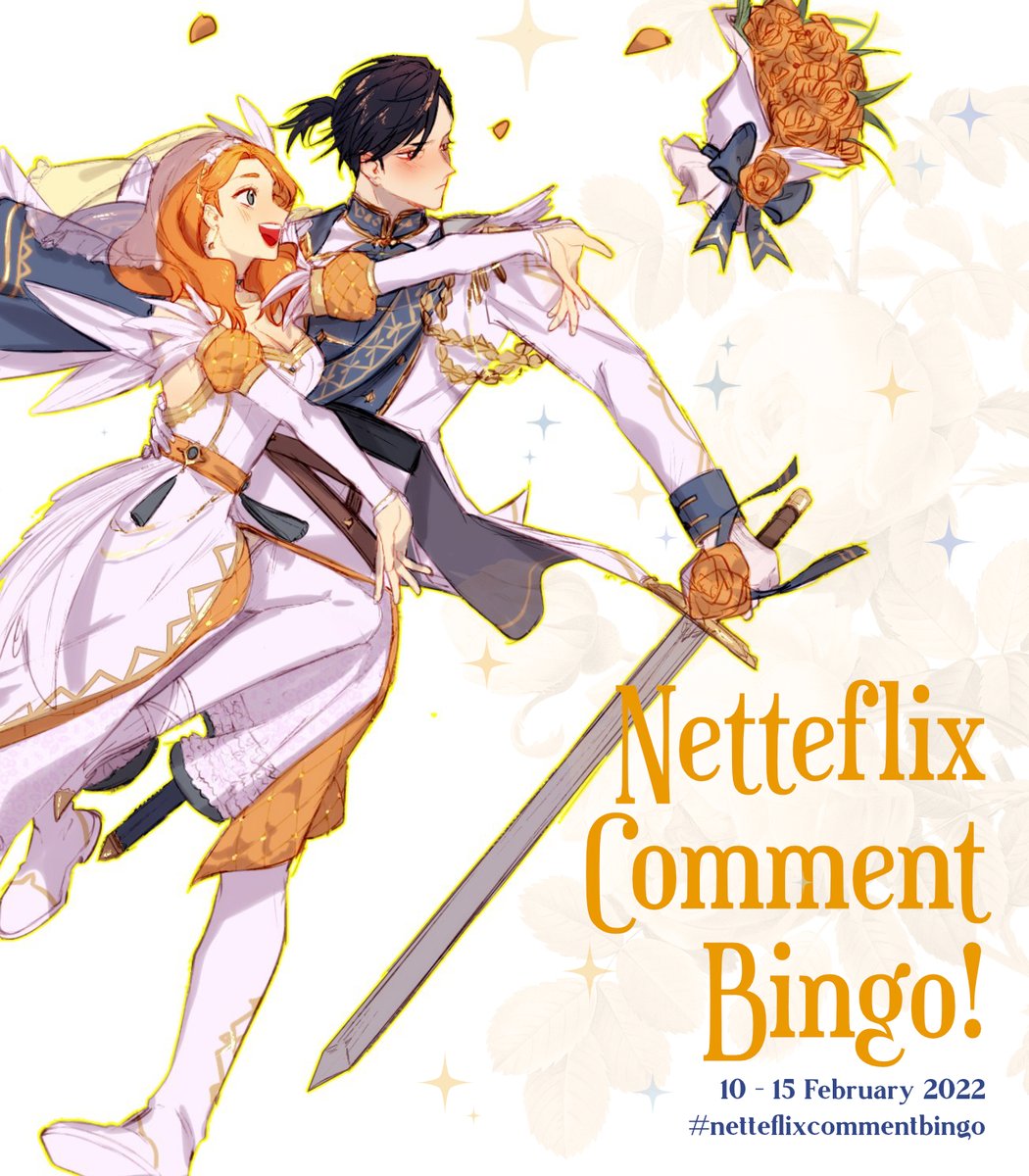 crumbsandyums's tweet photo. The Valentine's Weekend #netteflixcommentbingo card is here! 

You have until next Tuesday, 15 March to make your comments, get a bingo, and post it with the hashtag (and @crumbsandyums)--and you'll be entered into a drawing for a 500-word Felannie drabble by @Rose3Writes! https://t.co/WGoyDZhSQS