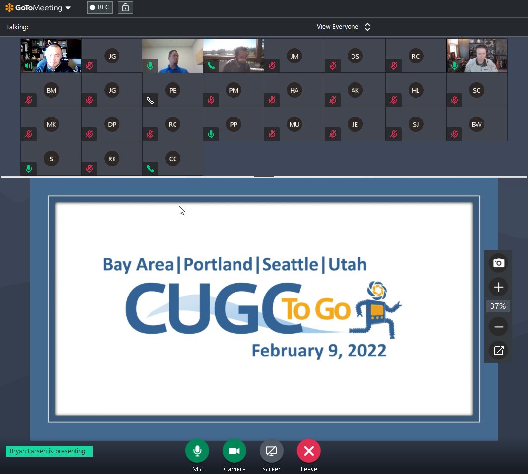 Dywwong's tweet photo. The multi-regional virtual event from Bay Area/Portland/Seattle/Utah @myCUGC has commenced.  Excited to kickoff our 1st event of the year! https://t.co/DJhE01bKk0
