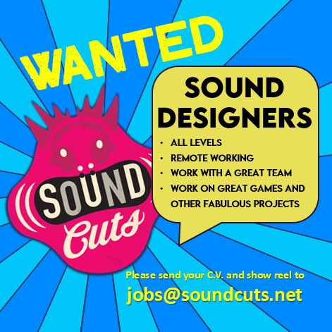 We’re looking for people! Come work with the #bestteam No egos, no assholes, just TALENT!  Positions opening in a few months. All levels. All audio disciplines. Work on awesome audio for some great games! (but not only games) UK #gamedev #gameaudio #indiedev #womeningames