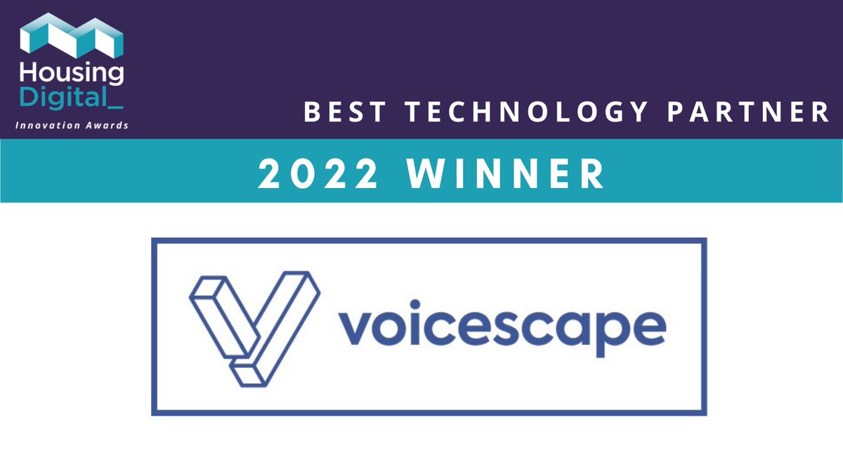 hdawards_'s tweet photo. The award for the Best Technology Partner goes to @Voicescape_hc!
 
#HousingDigitalAwards https://t.co/LswyQEimiA