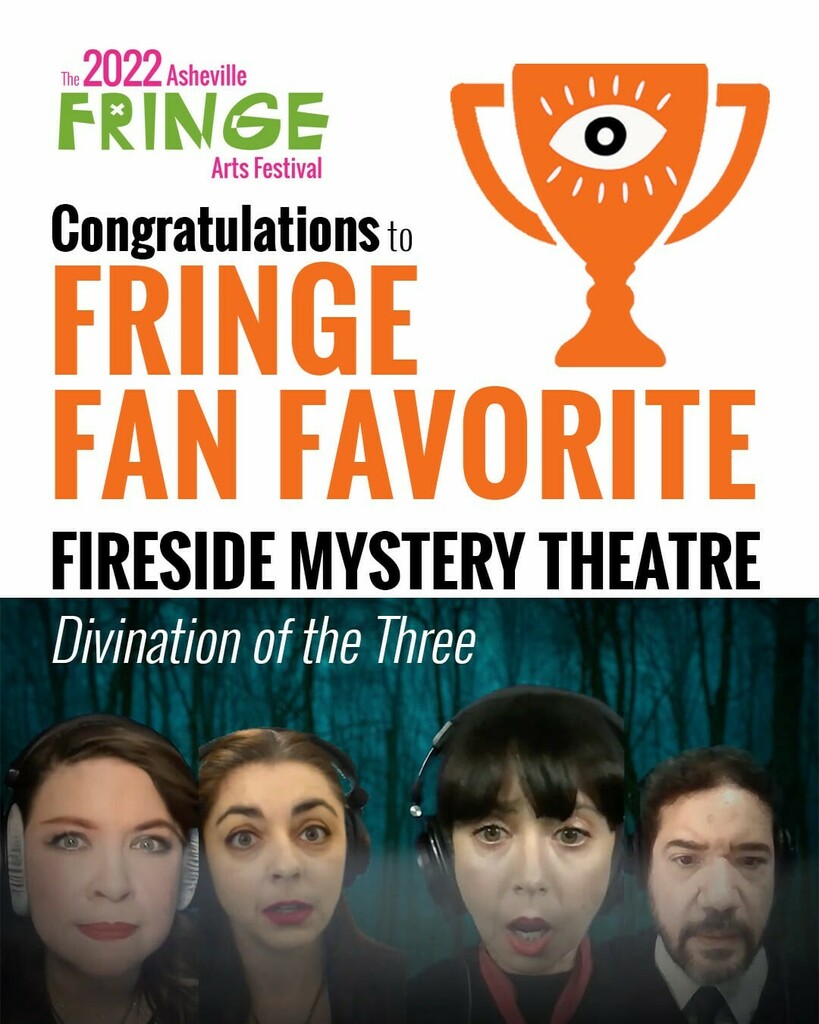 firesidemystery's tweet photo. What a thrill! So lovely to have been voted the "Fringe Fan Favorite" at this year's @avlfringefest! Many thanks to everyone who tuned in to the festival and to everyone who voted. It was such a pleasure performing alongside so many other talented artist… https://t.co/k9st5yj8ky https://t.co/li5czJddcp
