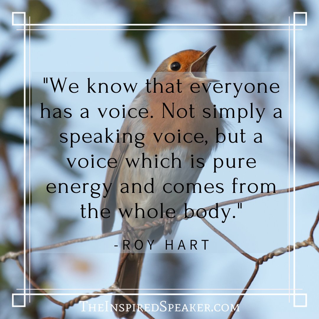 StageJoy's tweet image. What do you use your voice to say?

TEXT: "We know that everyone has a voice. Not simply a speaking voice, but a voice which is pure energy and comes from the whole body."-Roy Hart