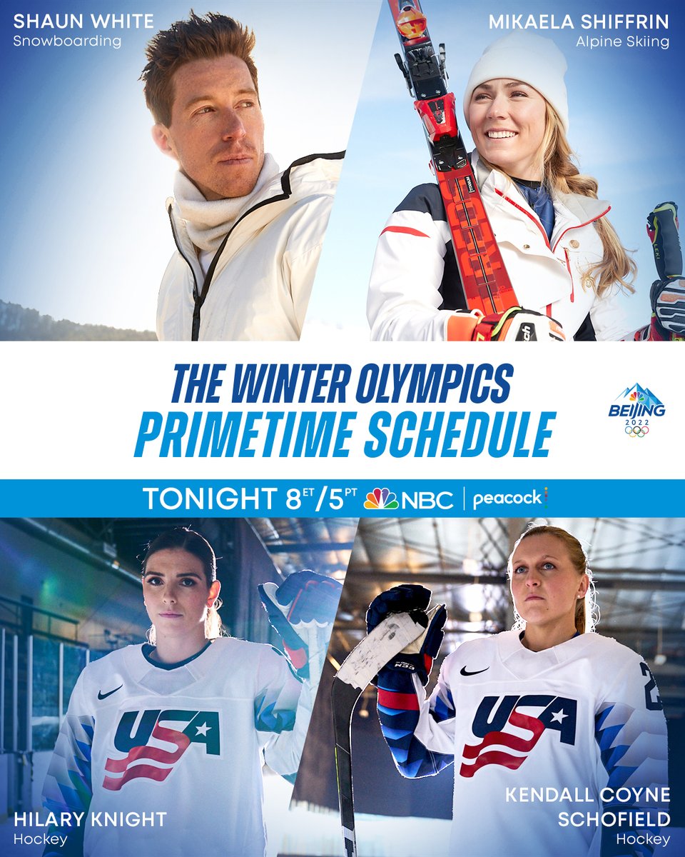 .<a href="/TeamUSA/">Team USA</a> is back in action tonight at the #WinterOlympics! 🇺🇸

#WatchWithUS in primetime at 8P ET on @NBC and @PeacockTV.