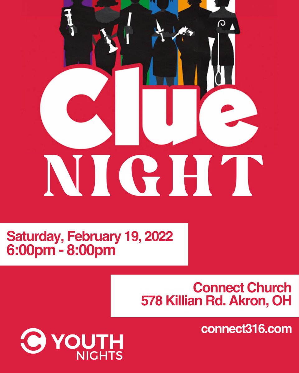 connect316's tweet photo. Don't forget to invite your friends to Clue Night on Saturday, February 19 from 6:00pm to 8:00pm! We can't wait to see you all here! https://t.co/Dn2t29AYvV