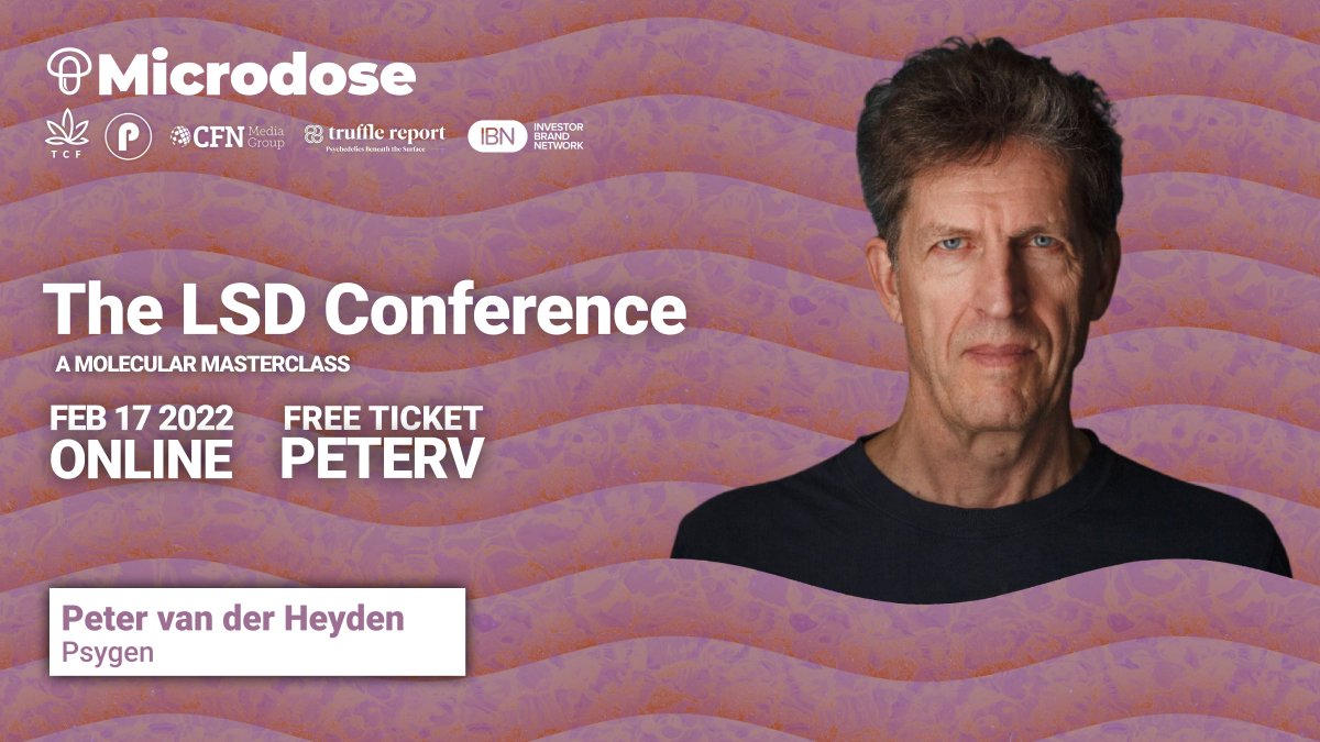 Join <a href="/MicrodoseHQ/">Microdose Psychedelic Insights</a> and Peter n der Heyden of Psygen on Thursday, February 17, 2022, 01:30pm  EST / 10:30am  PST / 07:30pm  GMT for The LSD Conference. Get a free ticket by using the code PETERV, or click this link to grab one now: microdose.buzz/PETERV