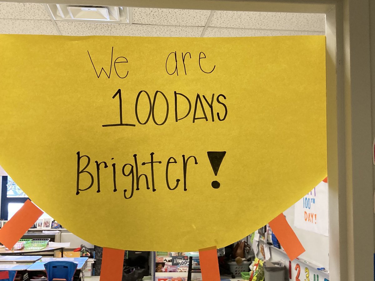 HerncaneMs's tweet photo. We are 100 Days Brighter at Sharon School! So much fun had! One of my students even said “today was the best day of my life” 💕🎉 💯 https://t.co/1aIxozsmqe