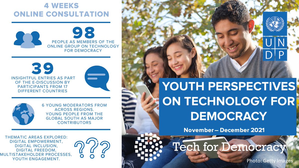 Youth perspectives on #techfordemocracy⚖️🤝

Read the insights from our online consultation
➡️sparkblue.org/insights_youth…

Thx to young moderators, participants and partners! 

#Youth2030 #Youth4Peace