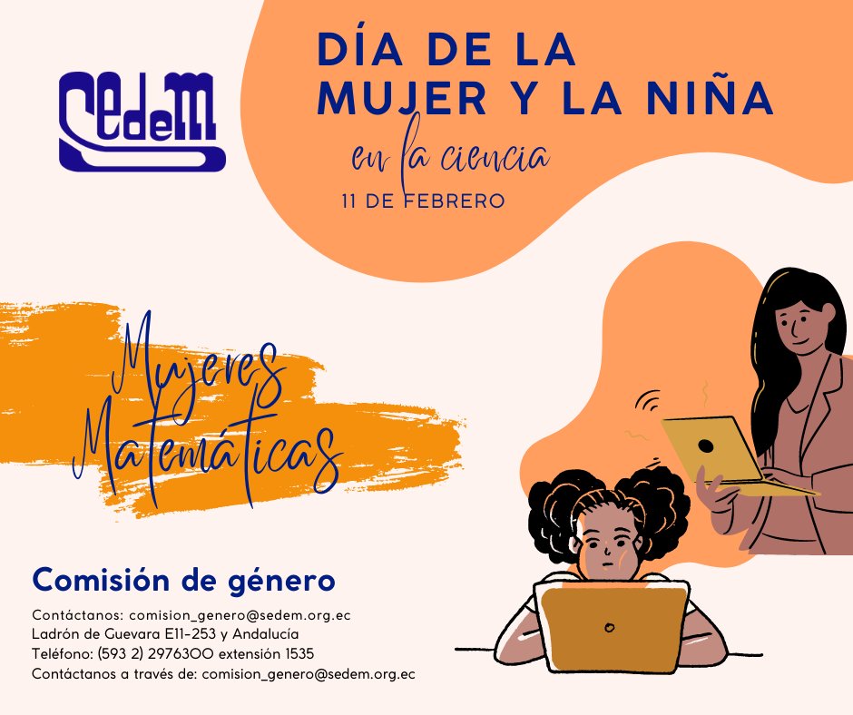 La Comisión de Género de la SEdeM lanza su campaña este #11F2022 para visibilizar la situación de las mujeres matemáticas en el Ecuador. <a href="/CientificasEC/">👩🏽‍🎓CientíficasEcuador🇪🇨</a> @WDigitalmentes <a href="/EPNEcuador/">EPNEcuador</a> <a href="/USFQ_Ecuador/">Universidad San Francisco de Quito</a> <a href="/espol/">ESPOL</a> 
#DiaDeLaMujeryLaNinaEnLaCiencia #11f2022ec #11f2022 #QuieroSerCientifica