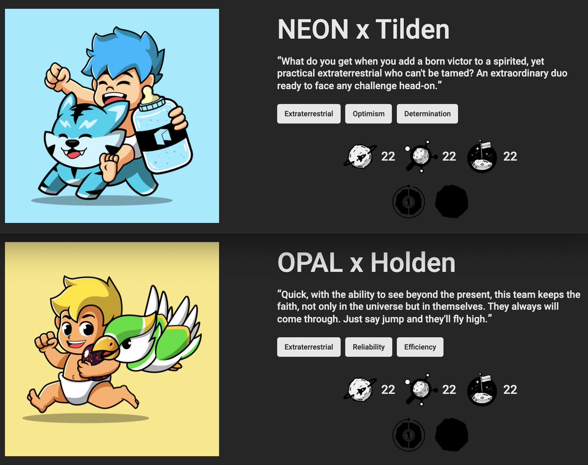 tothemoon_net's tweet photo. Comet 1 of 6 has made impact with the moon! #NEO #NFTLaunch

NEON x Tilden 🔥 Total Supply = 10
OPAL x Holden 🔥 Total Supply = 10

These Special Rare "Moon Duo" NFTs are available via 24 Hr auctions using $NEO now!

View/Bid all 20 Current NFTs available:
https://t.co/4eoR3hqfN6 https://t.co/52NP7t5xoQ