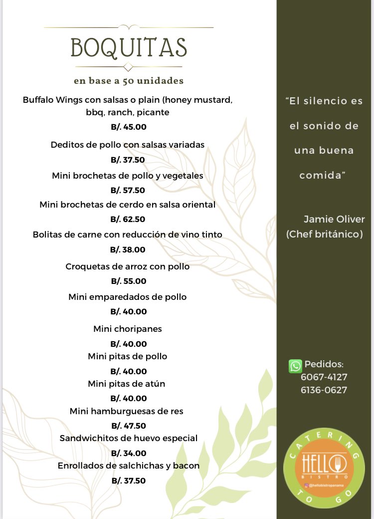 BistroHello's tweet photo. Después de varios días de trabajo y escoger los platos casi con pinzas… ha salido nuestro menú corto para complacerles. 

Si necesitan alguna otra variedad, no duden en consultarnos. 

Esperamos sea de su agrado y pronto poder servirles!

Gracias por preferirnos😍

Luz https://t.co/HkoQB3owpc