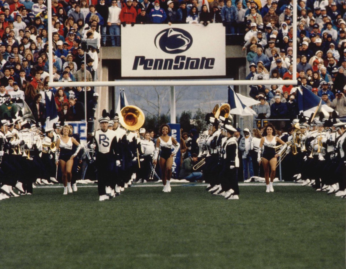 PSUBlueBand's tweet photo. A different take on our usual #ThrowBackThursday post 🙌 Alumni, what was your favorite memory of gameday? 🐾 #BlueBandHype #BuildingOnTheLegacy #ForTheGlory https://t.co/QnSdkIBGdz