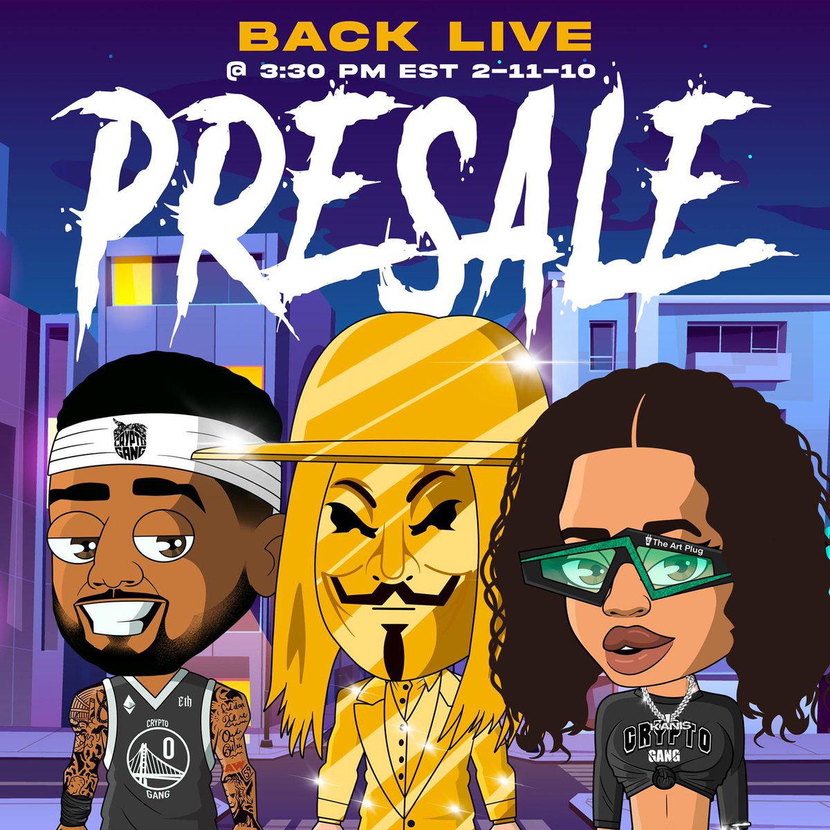 iamcryptogang's tweet photo. Not even small glitches on the SOL network can stop us ⚔️. Our presale goes back live tomorrow!!! Only 2500 pieces left!! 💥💥 https://t.co/UxtO6GJgxN