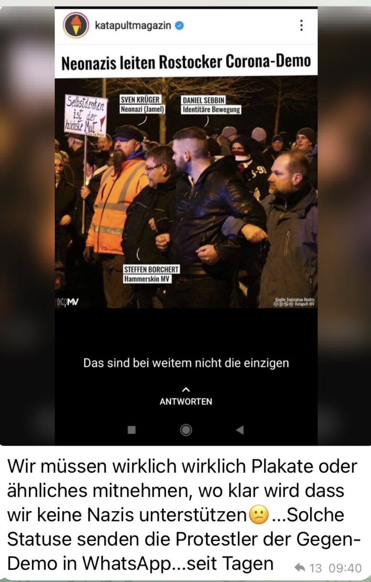 DerNorb's tweet photo. Typ der mit Schlägen drohte, ist übrigens der, der in #Rostock einer Reihe mit Faschisten stand #hro1001 und mit einem Schild drohend vorging.
Kaufmann wollte ihn persönlich von der Demo ausschließen, was er natürlich nicht tat, dafür war sein Nazifreund sicher dankbar.
#hro1002 https://t.co/2Fhzr1a97c