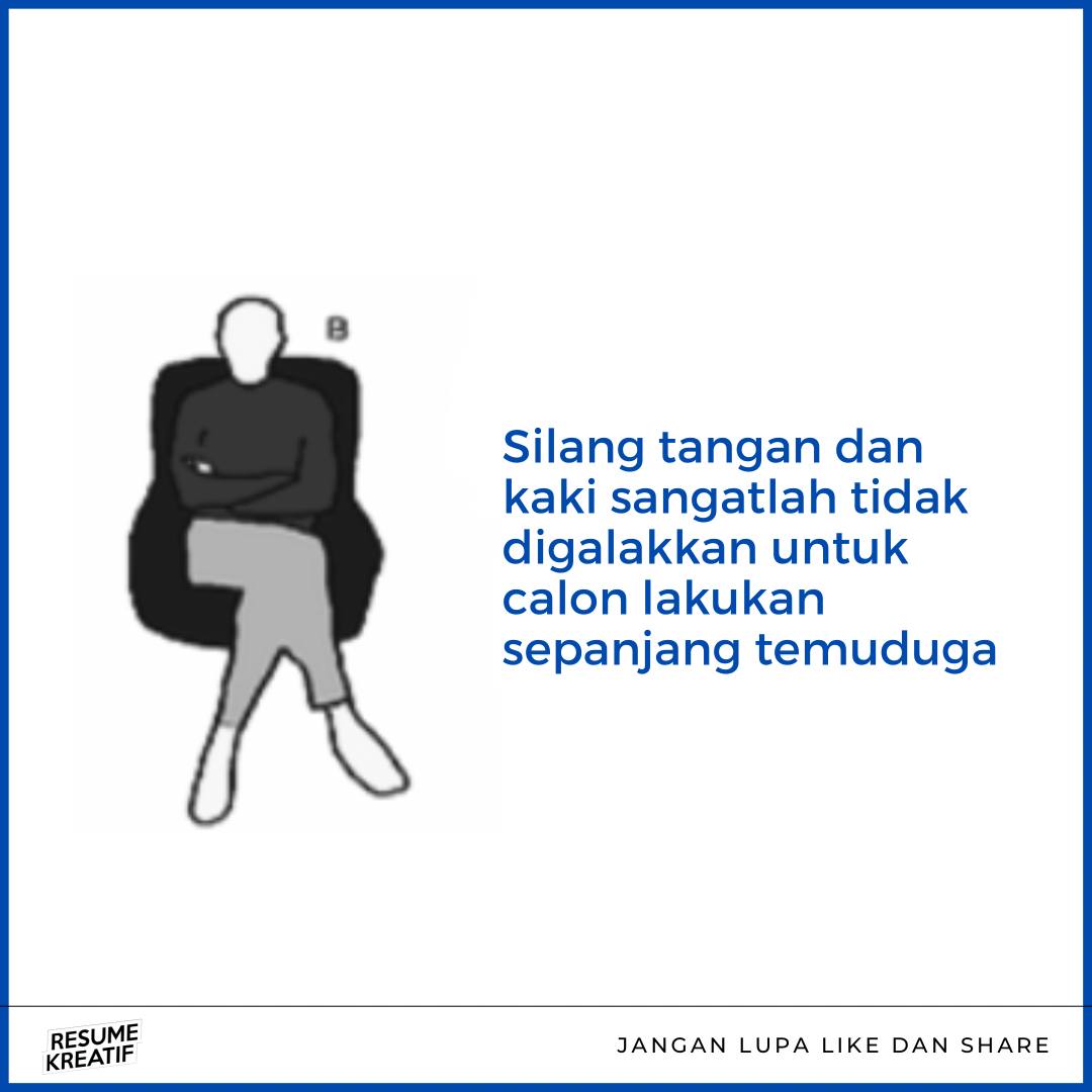 nakkerjaMY's tweet photo. Elakkan bahasa badan begini semasa temuduga

Follow for more
https://t.co/TarnRLgBLL 

#rktips https://t.co/x7j8qjQTeG