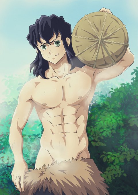 画兎（カイト）KAITO ♓️👬🔞さんがTwitterに投稿した嘴平伊之助(鬼滅の刃)のイラスト。