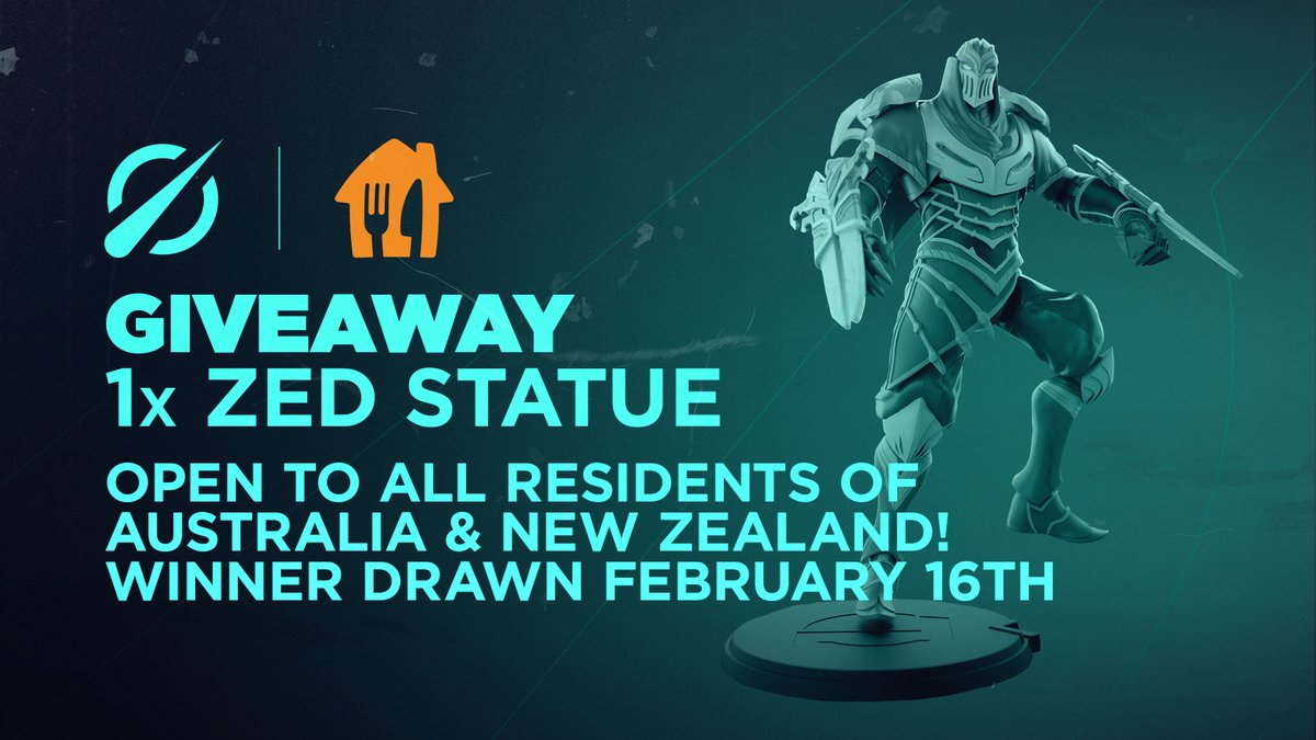 LCO's tweet photo. It's been too long since we've had a cheeky #LCO giveaway.

This one's easy - RT + follow us to enter to win an official @LeagueofLegends 🔪Zed🔪 statue, and we'll pick a winner next Wednesday! (super week btw) https://t.co/gbV9N1aJSZ