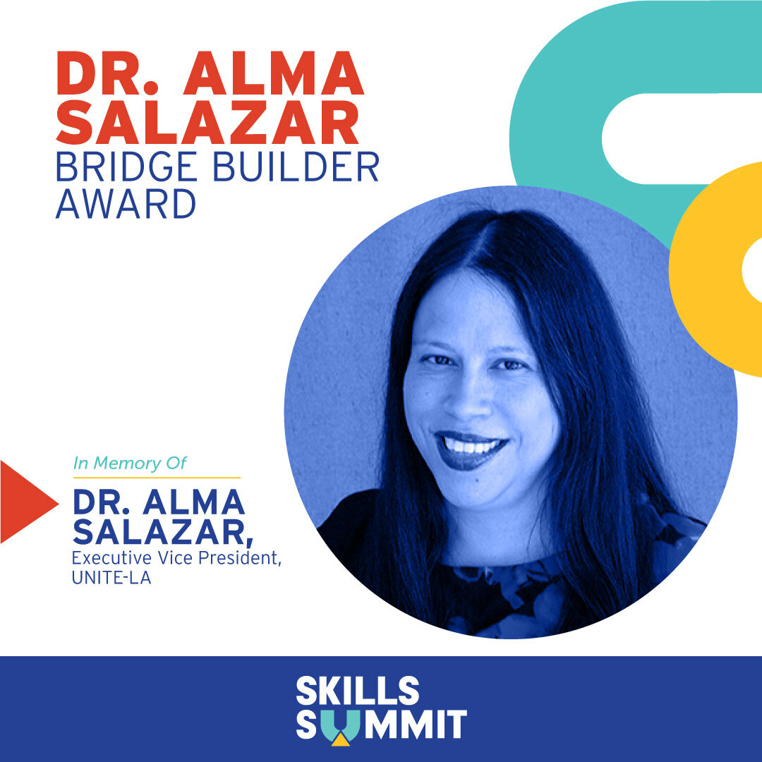 letsunitela's tweet photo. Thank you, @SkillsCoalition, for honoring your former board member &amp; our ULA beloved colleague w/the Dr. Alma Salazar Bridge Builder Award-celebrating those who bring people together for inclusive skills training policy. The 1st recipient receives it this year at #NSCSummit2022! https://t.co/zekyoFJuJZ