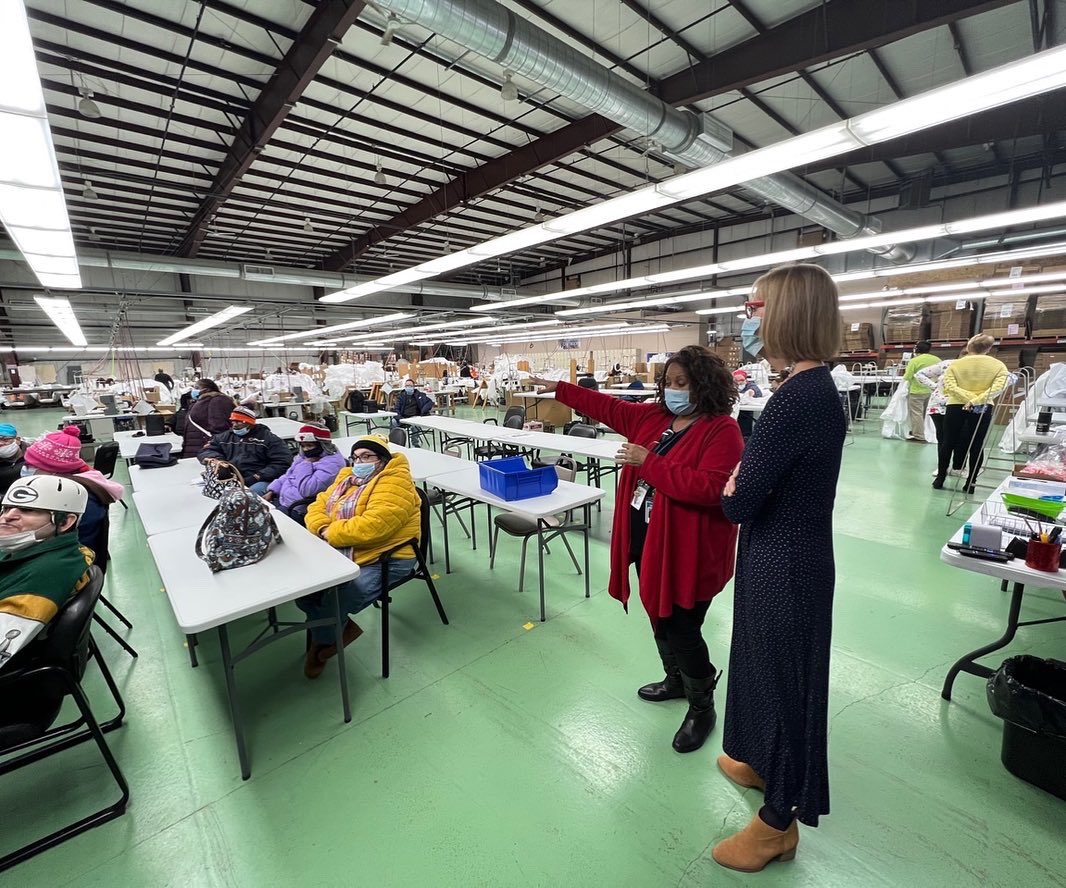 LGSuzanneCrouch's tweet photo. It was a honor to be @tradewindsnwi &amp; see some of the amazing work taking place, including the suits staff’s producing for @USNavy. I will continue to advocate for Hoosiers w/different disabilities &amp; their work ethic to ensure they’re included as valued members of our workforce. https://t.co/VVAnlqpXEK