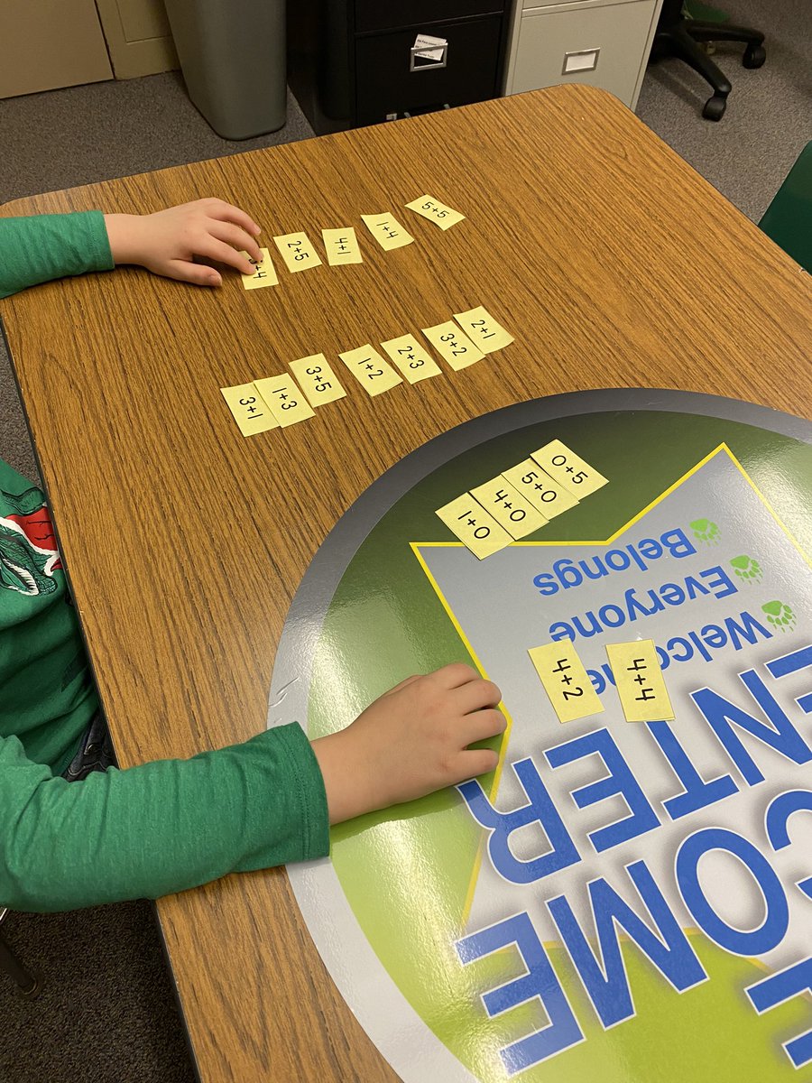 Sorting small math facts into groups and explaining why…building strong math foundations! #onetroy