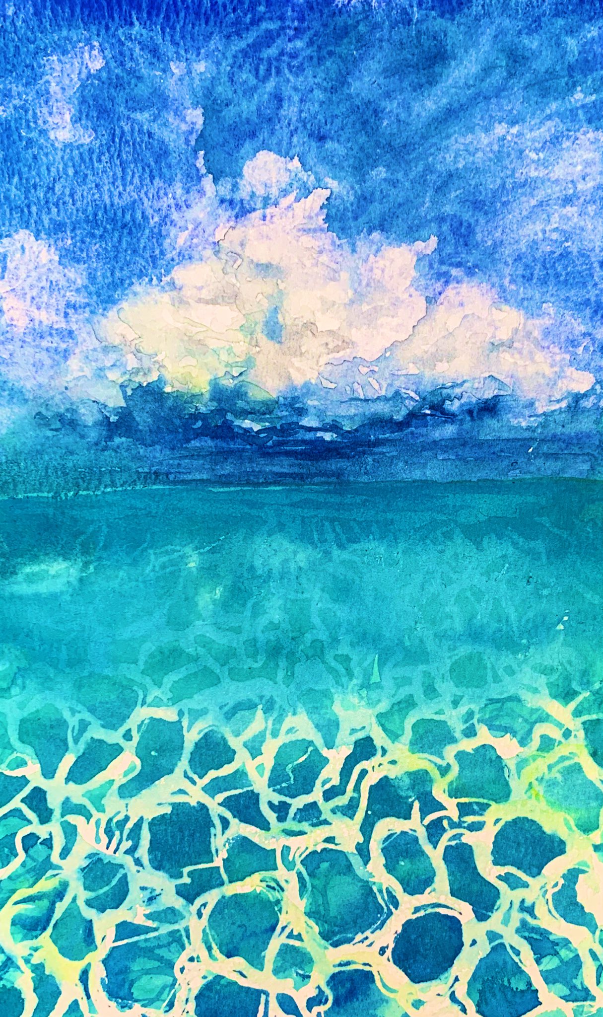 畠 水彩画描いてます 海と雲 気付けば空ばかりかいている Art 水彩画 透明水彩 Watercolor みんなで楽しむtwitter展覧会 絵描きさんと繋がりたい アトリエの系譜 イラスト T Co Ybe9qovtti Twitter
