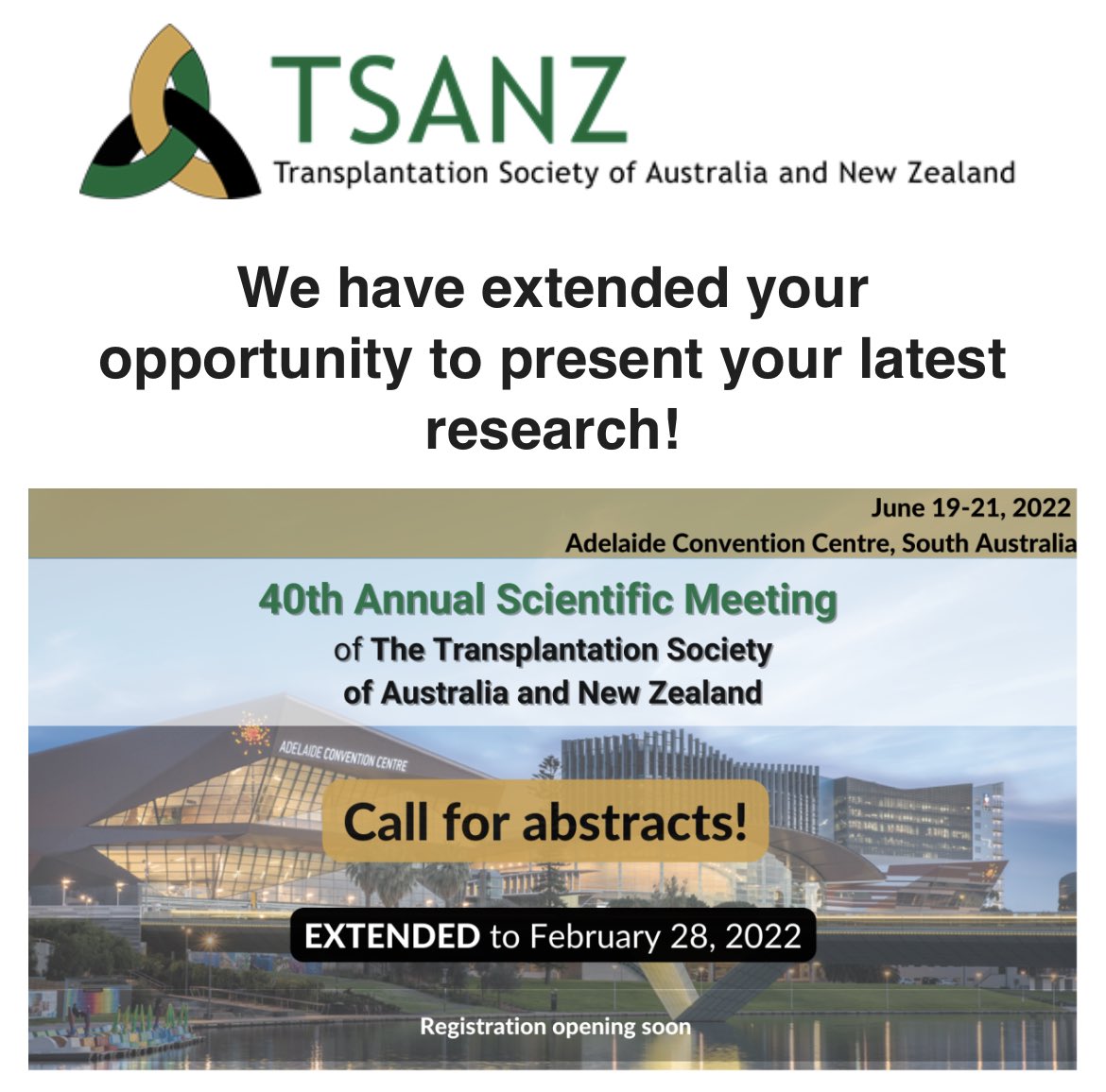 ECRs - you now have two more weeks to submit your abstract to TSANZ ASM! Of all the unofficial TSANZ traditions, this is my favourite 😁 ⁦<a href="/ericau/">Eric Au</a>⁩ ⁦<a href="/TraceyD_Ying/">Tracey Y</a>⁩ ⁦@JenLi_Renal⁩ ⁦<a href="/TSANZ_txsoc/">TSANZ</a>⁩