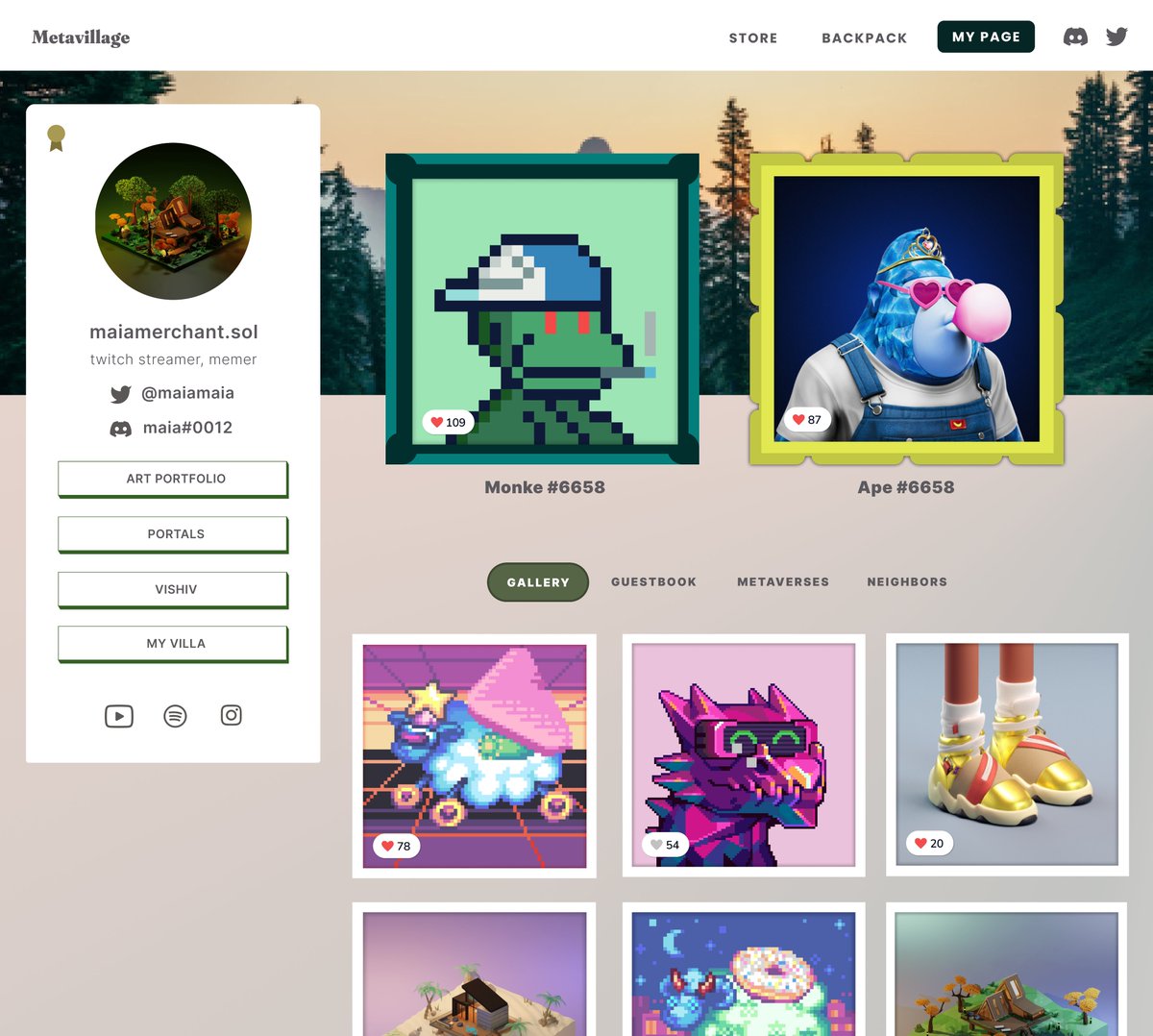 Villa Page Preview looks absolutely 🔥 !!!
So excited to start customizing, creating, and sharing. What do you think of the ✨ aesthetics ✨ ? @metavillageNFT Shoutout to the team for making these! Stay tuned for season 1!