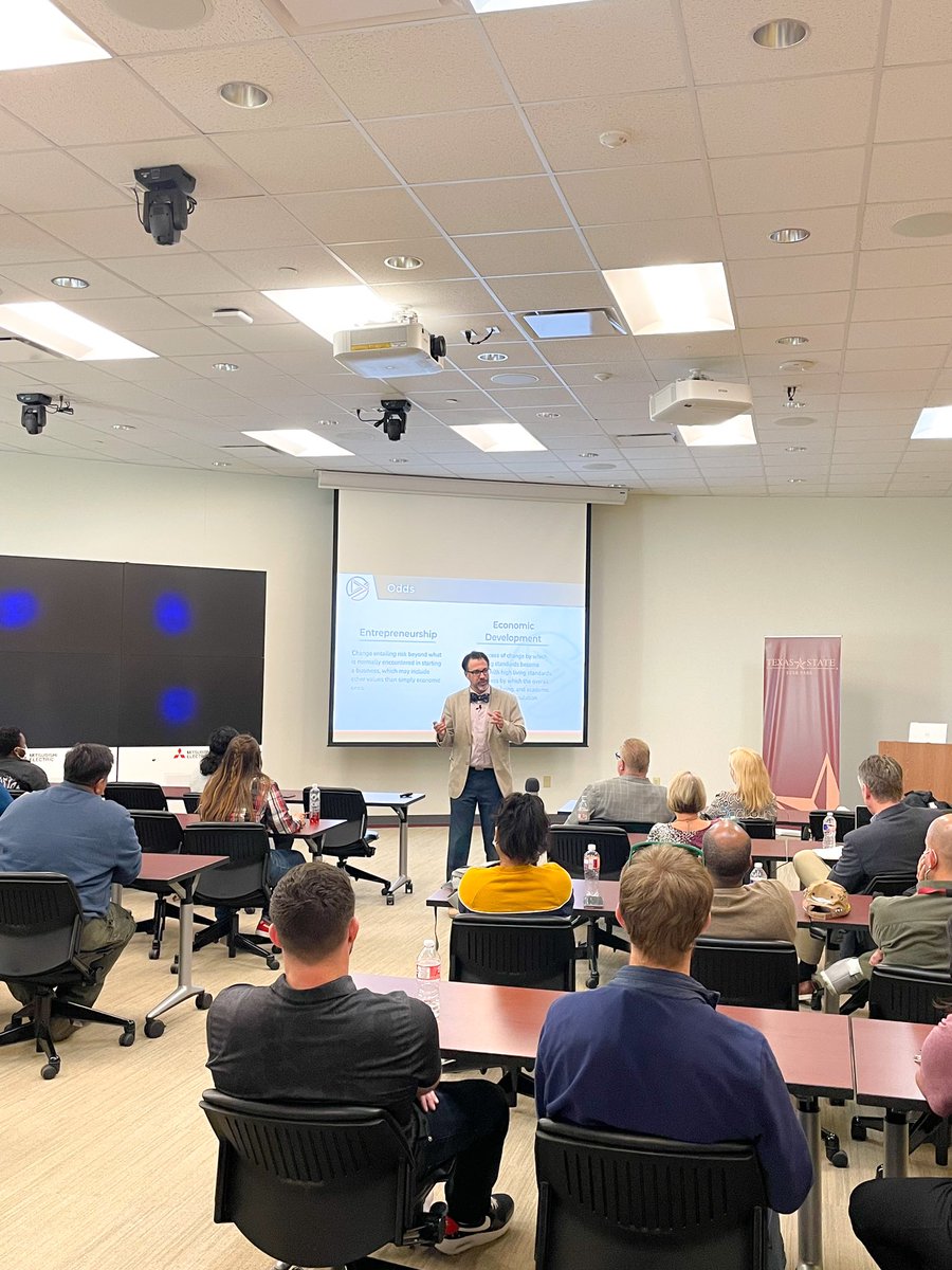 Innovation Series February 10, 2022! We were honored to have guest speakers join us: Andres Carvallo, Melinda Villagran, Sean Bauld, and Paul O’Brien. #txst #innovation #innovationseries