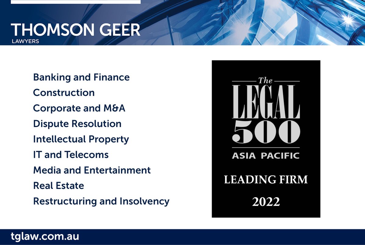 We're proud to have started 2022 being recognised as a leading firm in Australia by international legal guide Legal 500 for nine of our practice areas.