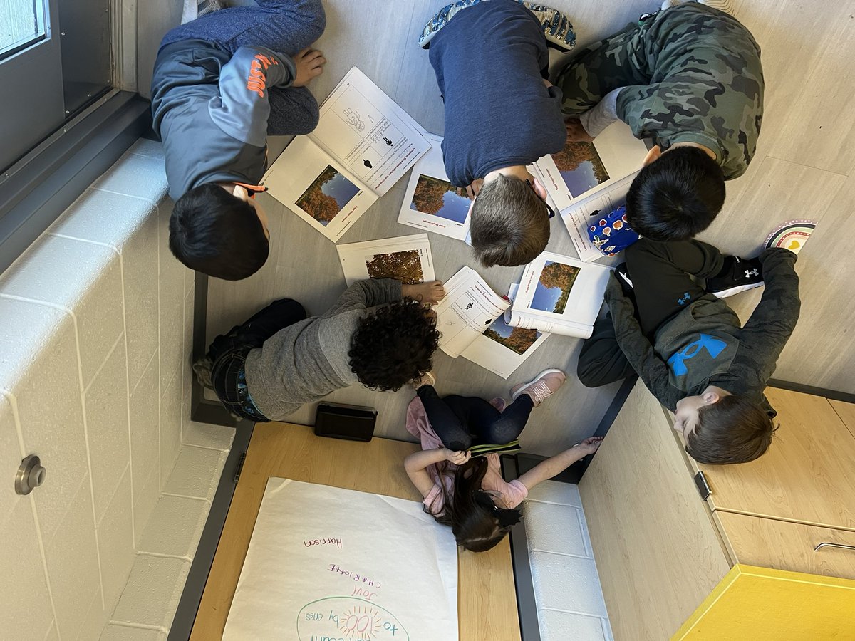Discussing the color, shapes, and texture of the Sugar Maple tree in small groups <a href="/plainviewElem/">Plainview Elementary School</a> <a href="/ELeducation/">EL Education</a> #otterlyAwesome #excellenceIsInPlainview
