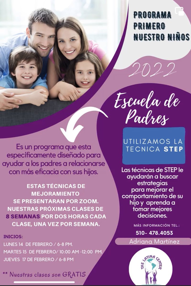 The Latina Center (@latinacenter) on Twitter photo Clases para padres <a href="/LatinaCenter/">The Latina Center</a>. Si está interesado en participar bit.ly/3rt6f2c más info en foto Clases para padres <a href="/LatinaCenter/">The Latina Center</a>. Si está interesado en participar bit.ly/3rt6f2c más info en foto