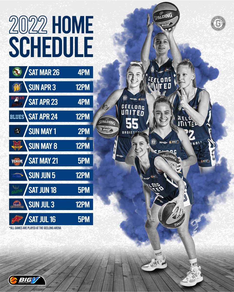Our Navexa Youth League 1 Women's schedule is out, check out it below!

#BigV #basketball