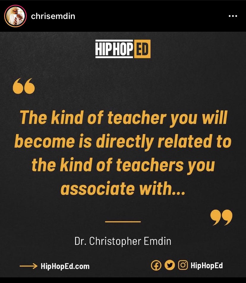 💯 <a href="/chrisemdin/">Christopher Emdin</a>  this is a whole word right here!!!! My grandmother use to say birds of a feather flock together! What is your circle looking like?