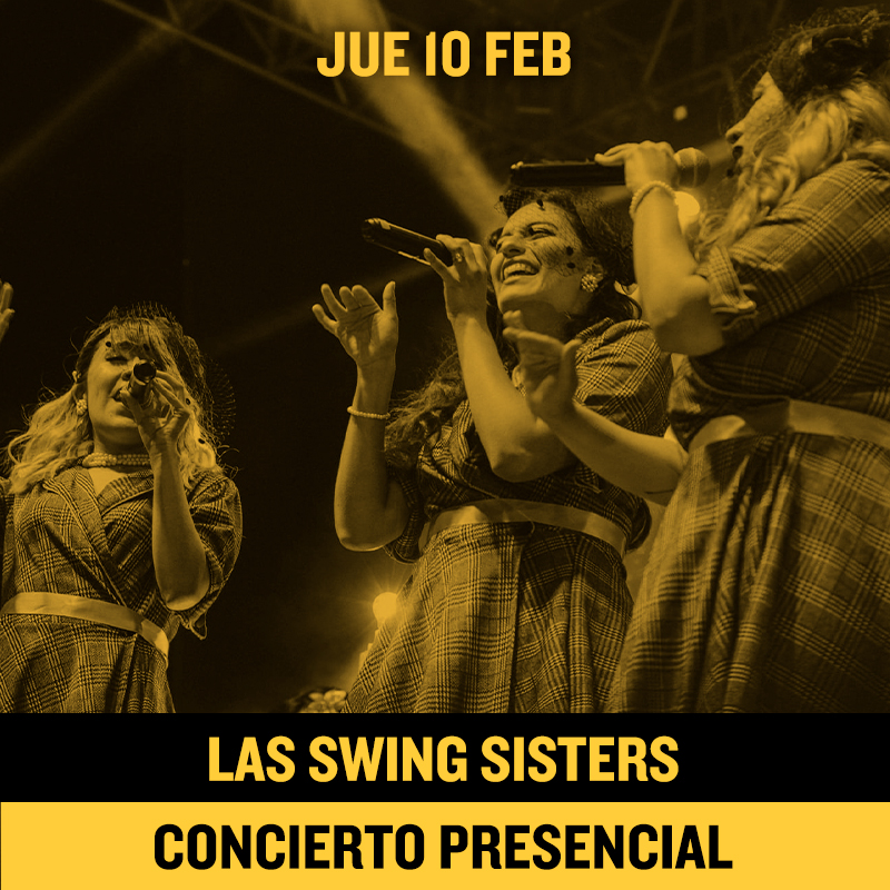 ¿Ya tienes tu boleto para hoy?
<a href="/lasswingsisters/">Las Swing Sisters</a> en concierto desde el Foro del Tejedor

Disfruta de un hermoso concierto que te llevará de viaje al pasado en pleno siglo XXI. 

Compra tu boleto aquí: bit.ly/3LlNO8M