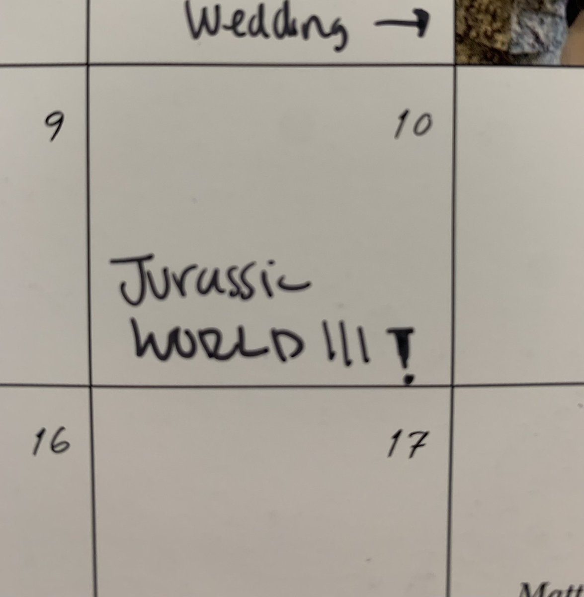 LawsEnriquez's tweet photo. @JurassicWorld Already have it marked on my calendar 😉 https://t.co/Wg3zNnRTMr