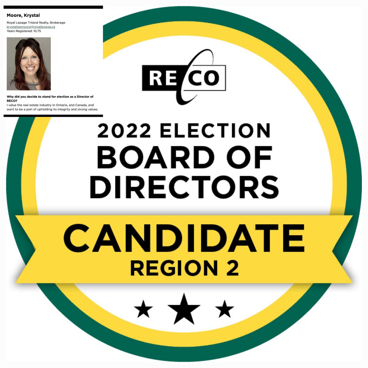 *Excited* about running for the RECO Board of Directors in the March 7th election 😊 #2022RECOelection