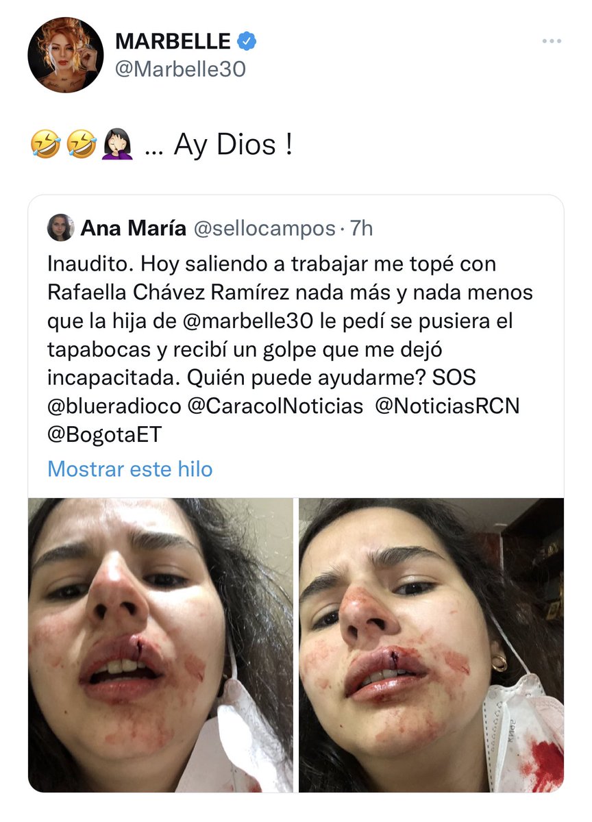 Y se ríe. Que horrible ser humano es esa señora.