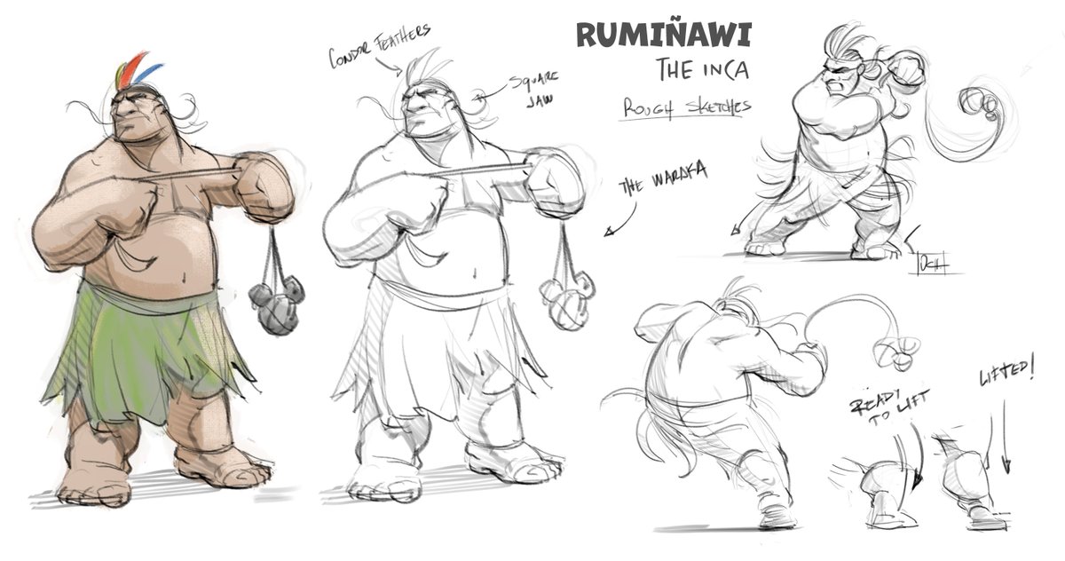 New sketches for Rumiñawi - The Inca Warrior (Master of The Waraka)
#characterdesign #characterdesigner #inca #nativeecuadorian #indigenous #tribe #incanempire #poses #expressions #waraka #animation