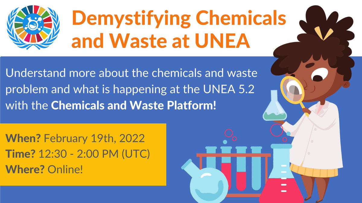 It's that time of the year again! UNEA 5.2 is almost here and we are hosting an event to discuss how youth can help to address the #ChemicalsAndWaste problem! Join us on February 19th @ 12:30 PM (UTC)! Registration is FREE and open to everyone! 🌍us02web.zoom.us/meeting/regist…