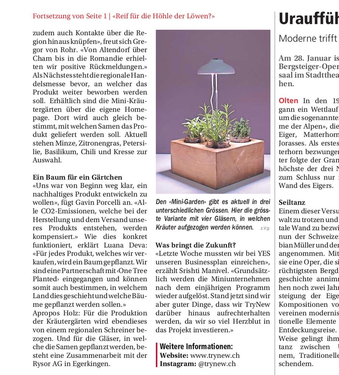 We are on the front page of NeueOltnerZeitung! 😀 The link to the article: noz.ch/olten-niederam… #PublicRelations #newspaper #startup #yes