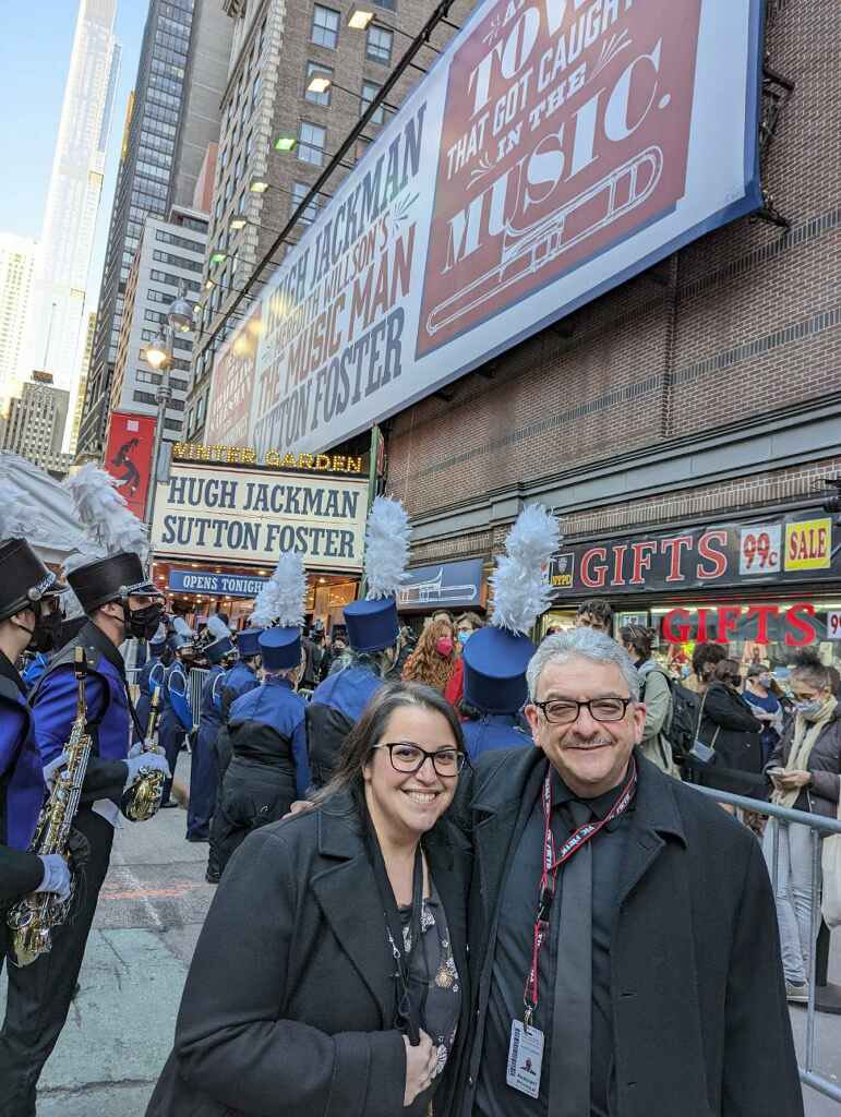 RoTierno's tweet photo. Historic Winter Garden Theater✔️     Broadway Premiere of Music Man ✔️         #Pirates providing the soundtrack✔️        S/O to our talented students &amp; their Directors #MrLamorte &amp; @lbdamico 💜☠️🎶 @TottenvillehsI @SIBOD31 @DrMarionWilson @NYCSchools @sfosternyc @RealHughJackman https://t.co/bFLQJjabfE