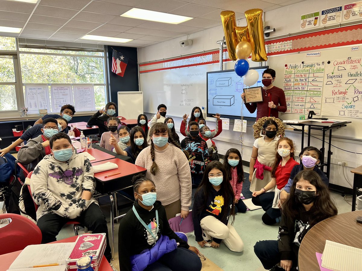 CorneliusElem's tweet photo. It’s a pleasure to announce our 21-22 Teacher of the Year! Mr. Huerta is an exemplary educator, who takes pride in building relationships with students and ensures his students have the mathematical skills needed to be successful🎊 @OmarTeaches https://t.co/DH6RpukHgF