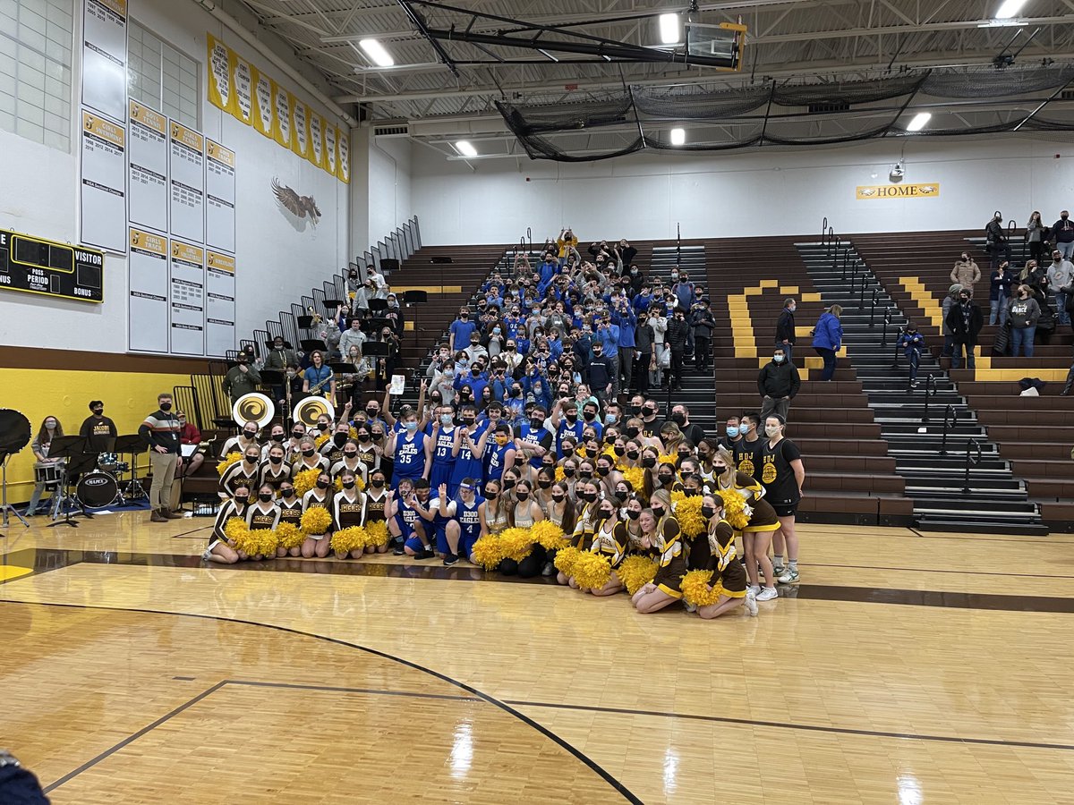 JHSDeans's tweet photo. Congrats to the D300 Eagles on their victory over the Staff team 50-48 on a buzzer beater!!  Amazing job of cheering by our student section!! https://t.co/DDFAyIlgbf