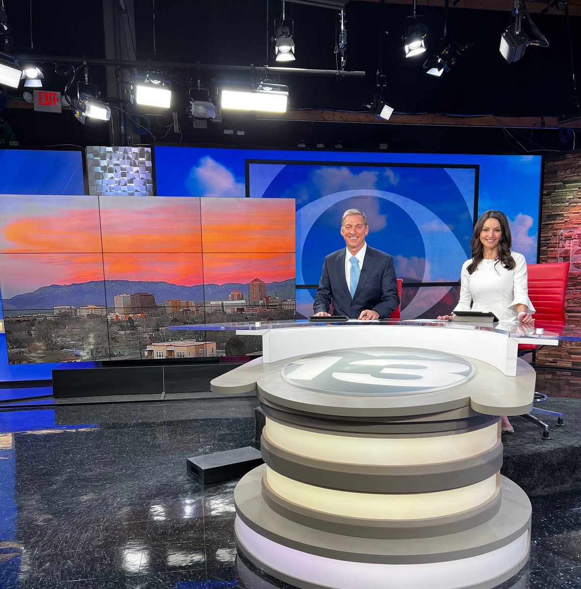 Sunset on the set! #abqwx #abq #krqe