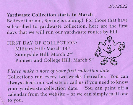 Monthly mailers are here again with great information, especially about yard waste. Check them out below or on our website pullmandisposal.com/blog/mailers/