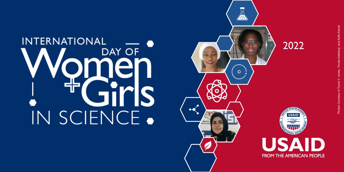 USAID's tweet photo. USAID proudly supports #WomenAndGirlsInSTEM! They persevere despite many challenges, stereotypes, and barriers. We need more Women and Girls in #STEM!
#WomenInScienceDay https://t.co/Z1CUEX2tdS