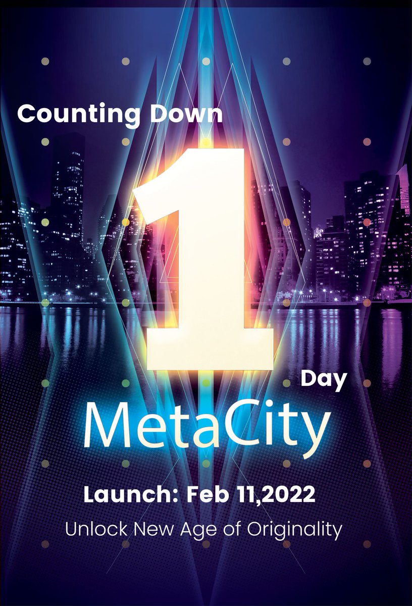 🎉🎆🎉#MetaCity Launching in less than 10 hours!!
The Lucky one will be awarded with the The Grand Prize🎁! 

Biggest Reward!!

👉Retweet and @ your crypto friends
Reply to @TOKAU_JP about your idea about #Metaverse

Leave your digital wallet address with us!
