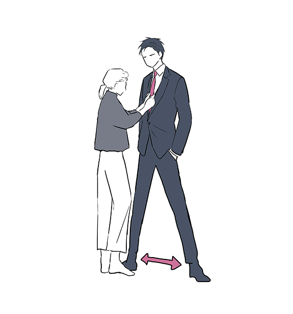 「adjusting necktie hand in pocket」 illustration images(Latest)