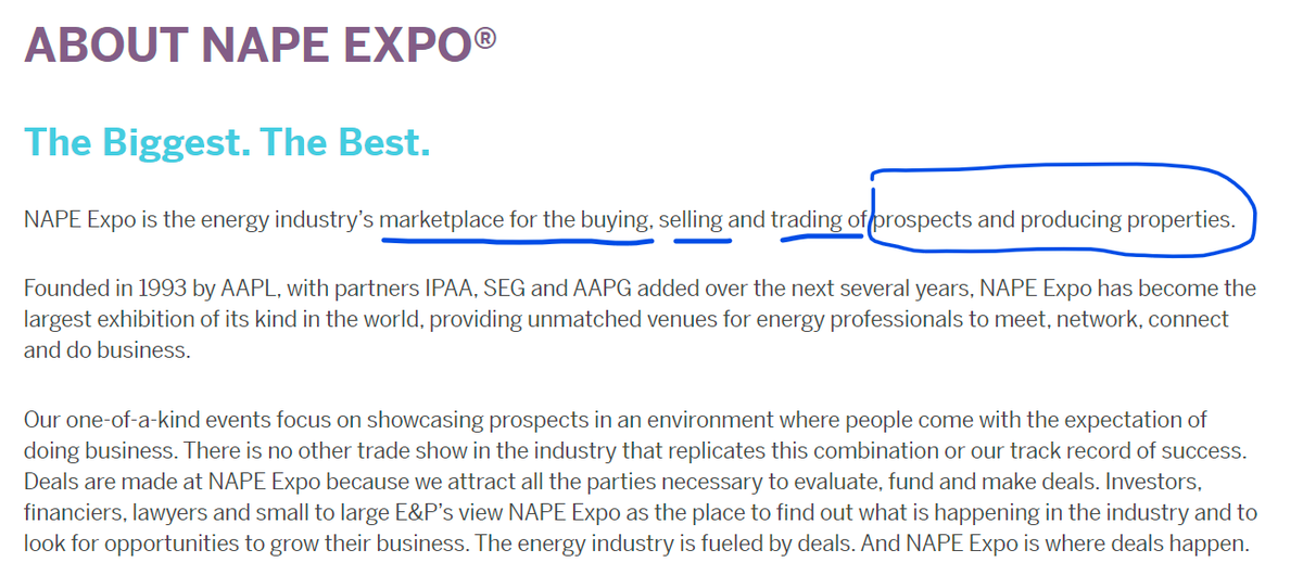 GoyalPradeepCA's tweet photo. $EEENF #88E is at NAPE. 

NAPE Expo is the energy industry’s marketplace for the buying, "selling" and trading of prospects and producing properties.

https://t.co/GKP6jnbLX6 https://t.co/dVeepG00s1